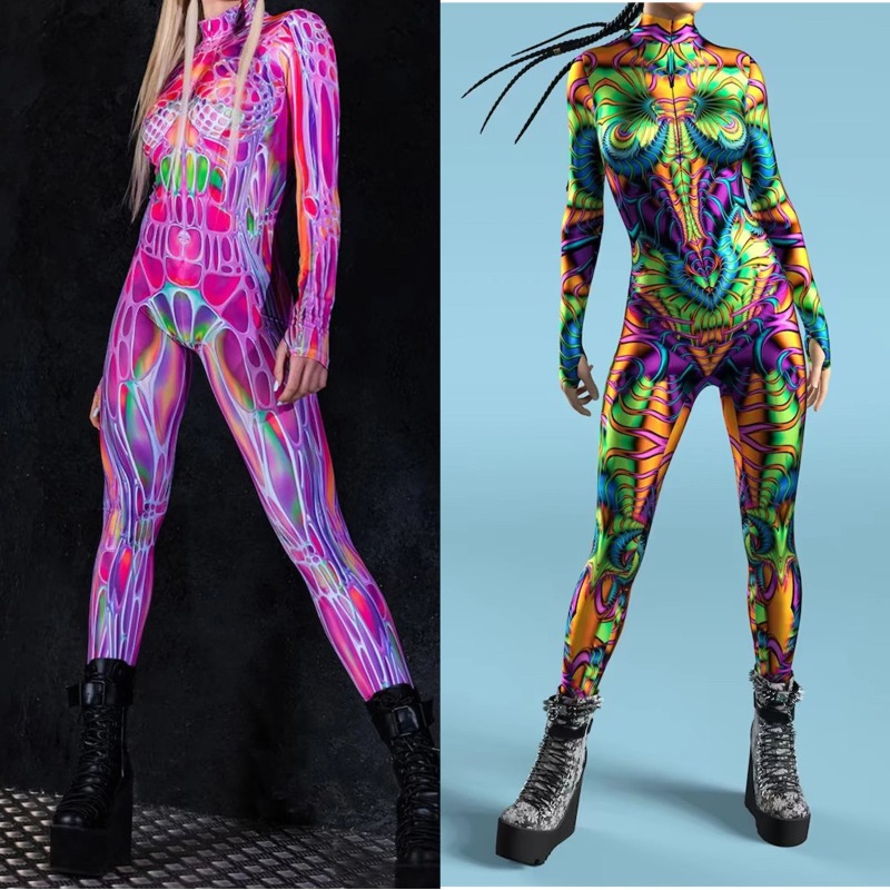 Romper Floral Print - 2026 Women Cosplay Fashion Long Sleeve