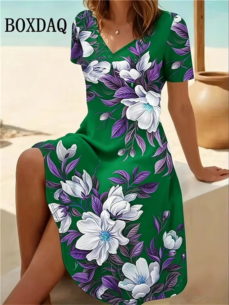 6XL Plus Size Women Dresses Su - Romper Floral Print recension och pris